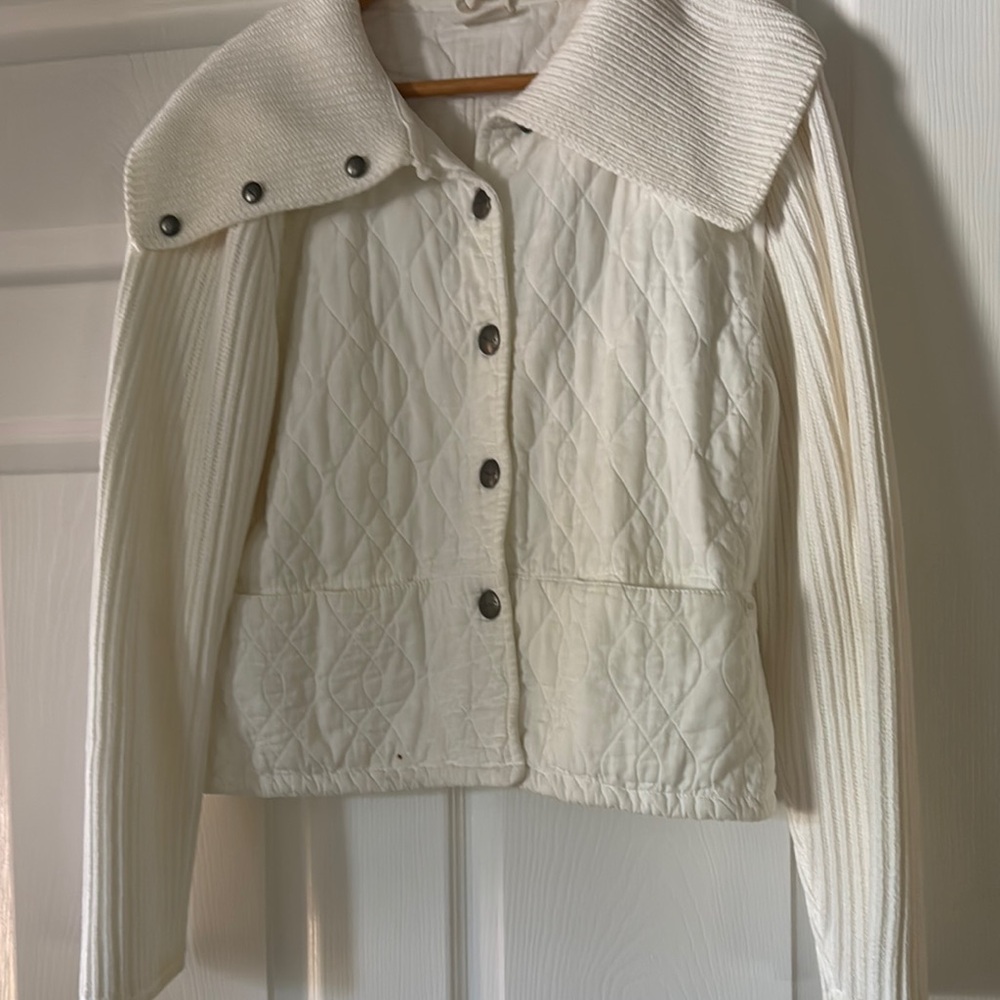 Blue Willi's Ivory Quilted Puffer Jacket
